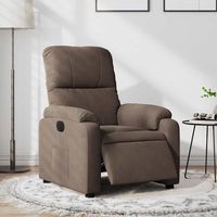 vidaxl sillon reclinable electrico tela de microfibra marron