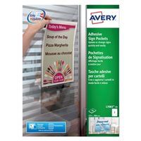 avery transparent adhesive sign pockets a4 10 pack l7083-10