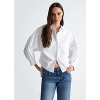 liu jo camisa camisa de popelina con broche para mujer