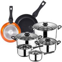 san ignacio toledo bateria de cocina 8 piezas  bergner set de 2 sartenes