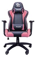 silla gamer talius gecko v2 negra y rosa brazos fijos