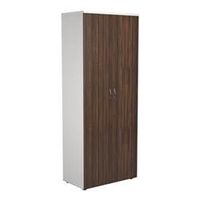 2000 wooden cupboard 450mm deep white carcass dark walnut doors