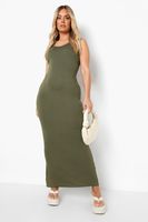 vestido plus maxi con escote en u verde