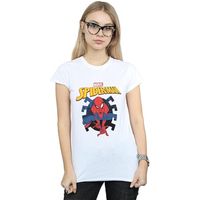 marvel camiseta manga larga web shooting para mujer