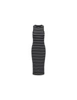 vestido only onlbelfast stripe sl mididress jrs noos black