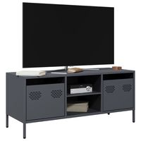 vidaxl mueble de tv acero laminado en frio antracita 1015x39x435 cm