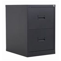 legato steel 2 drawer filing cabinet - black ref tcs2fc-bk