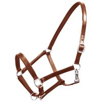 vidaxl ronzalcabestro de cuero marron ajustable para caballo estandar