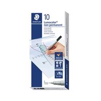 staedtler lumocolor pen superfine non-permanent black 10 pack 311-9