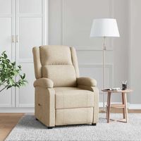 vidaxl sillon reclinable de tela crema