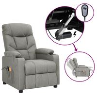 vidaxl sillon de masaje electrico tela gris claro