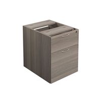 fixed pedestal 2 drawers grey oak