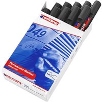 edding 330 permanent chisel tip marker black 10 pack