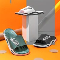 hombres moda alfabeto imprimir diapositivas casual antideslizante zapatillas zapatos de punta abierta para interior exterior playa ducha primavera y verano