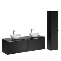 set mueble lavabo 1 y columna estratificado negro