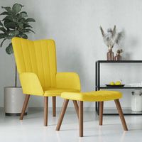 vidaxl sillon de relax con taburete terciopelo amarillo mostaza