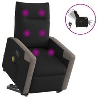 vidaxl sillon de masaje electrico reclinable elevable tela negro