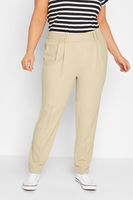 yours pantalones estrechos beige con doble pinza mujer curvy y tallas grandes yours