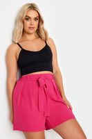 yours pantalon corto fucsia saten texturizado mujer curvy y tallas grandes yours