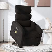 vidaxl sillon reclinable de masaje elevable tela negro