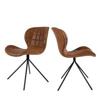 sillones de diseno en polipiel marron - 2 unidades