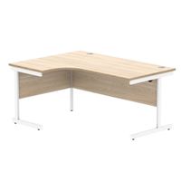 office lh corner desk steel single cantilever 1600x1200 oakwhite