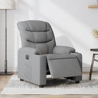 vidaxl sillon reclinable electrico tela gris claro