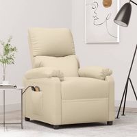 vidaxl sillon de masaje elevable tela color crema