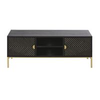 mueble de tv con 2 puertas en negro mate