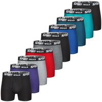 10pcs calzoncillos boxer largos elasticos comodos y transpirables de algodon para hombres troncos deportivos casuales ropa interior masculina