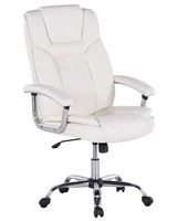 silla ejecutiva piel sintetica crema