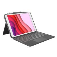 logitech combo touch funda teclado retroiluminado qwerty italiano grafito para ipad 102 7 gen