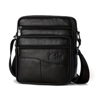 1pc bolso bandolera de cuero genuino para hombres bolso vertical multifuncional de moda maletin casual de hombro bolso de piel de vaca de capa superior para viajes