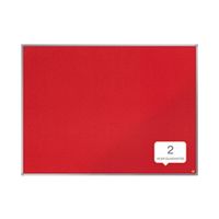 quartet felt notice board aluminium trim 1200x900mm red - 1904067