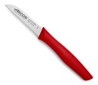 cuchillo mondador acero inoxidable 80 mm mango polipropileno rojo