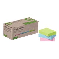 q-connect recycled notes 38x51mm pastel rainbow pack of 12 kf17326