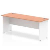 impulse panel end 1800600 rectangle desk beech top white - tt000105