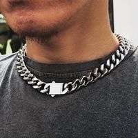 collar de acero de titanio brillante y resistente al desgaste estilo hip hop cadena cubana de 81012 mm accesorio genial para hombres