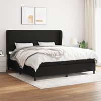 vidaxl cama box spring con colchon tela negro 200x200 cm