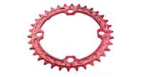 race face plato unico ancho estrecho 104 mm bcd  agujeros roscados  rojo