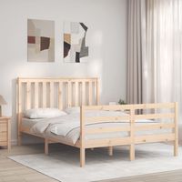 vidaxl estructura de cama con cabecero madera maciza 120x200 cm