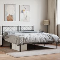 vidaxl estructura cama sin colchon con cabecero metal negro 140x200 cm