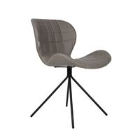 silla de diseno en simil piel gris claro