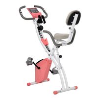 homcom bicicleta estatica plegable 2 en 1 rosa