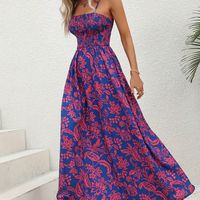 vestido largo con estampado floral estilo de vacaciones para primavera y verano ropa de mujer