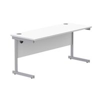 office rectangular desk steel single cantilever 1600x600 whitesilver