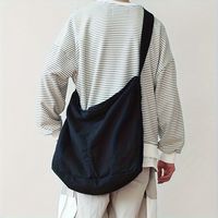 1pc bolso de hombro grande de capacidad excesiva para hombres diseno de correa de lona minimalista y amplia bolso resistente al desgaste y duradero para uso diario