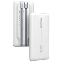 cool bateria externa universal power bank 10000mah pd 225w 2 cables blanco