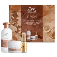 xmas pack fusion - wella - contenido del pack intense repair shampoo - 250 ml  intense repair mask - 150 ml  talla viaje gratuita luminous smoothin