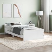 vidaxl estructura de cama madera de ingenieria blanca 90x200 cm